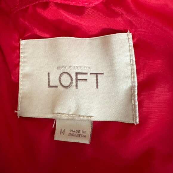 LOFT Red Puffer Jacket w/Zipper & Snap Close Medium - Picture 16 of 16